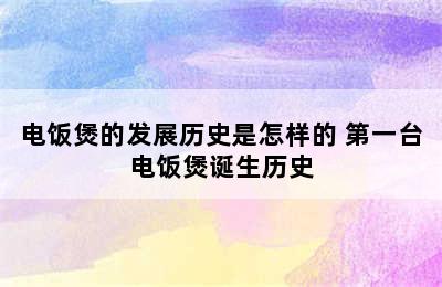 电饭煲的发展历史是怎样的 第一台电饭煲诞生历史